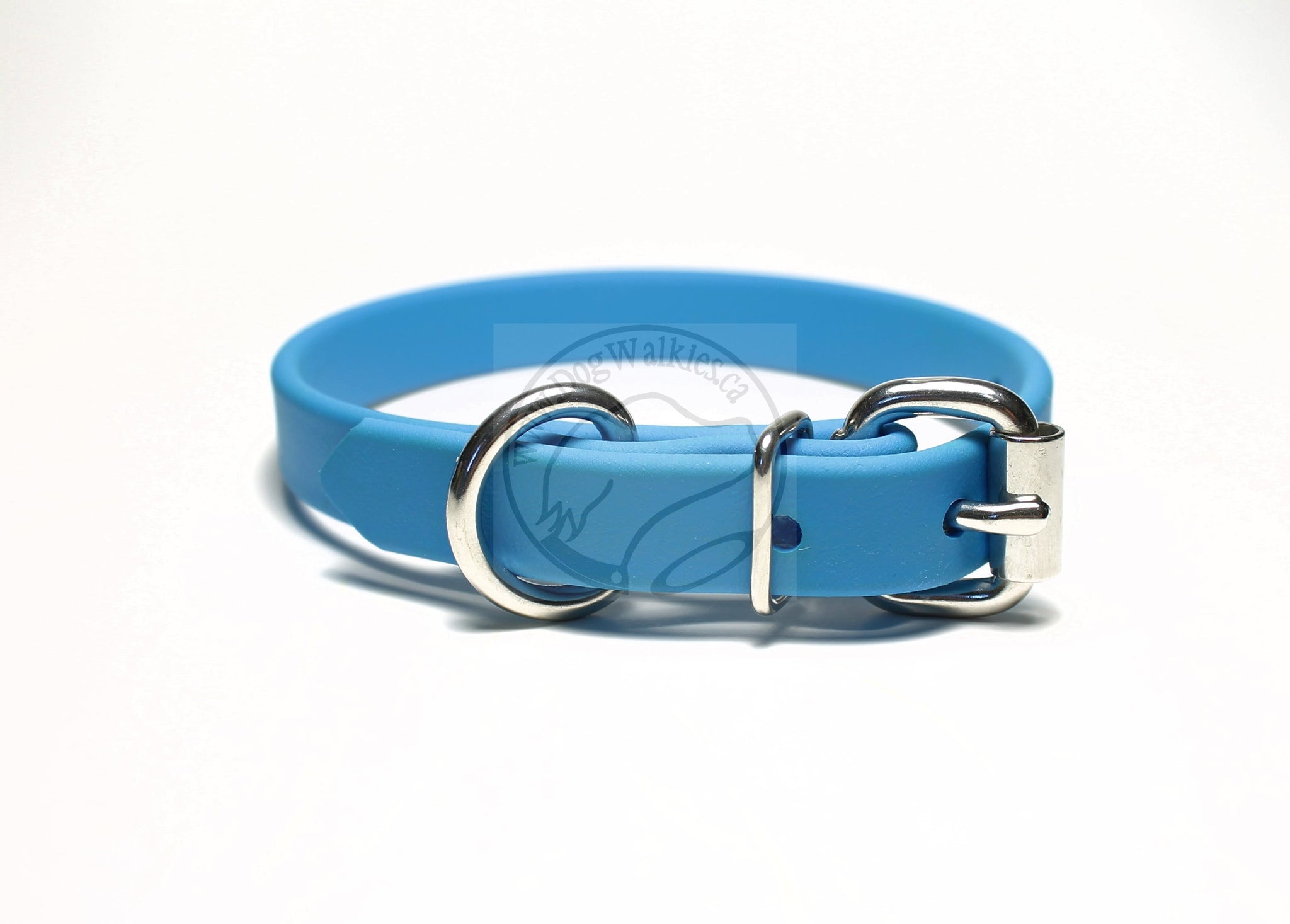 Caribbean Blue Biothane Dog Collar - 5/8"(16mm) wide
