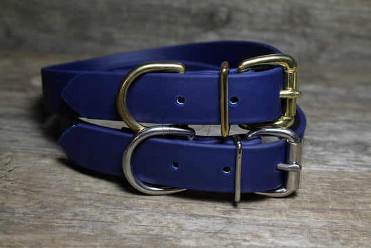 Navy Blue Biothane Dog Collar - 1 inch (25mm) wide