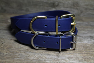 Navy Blue Biothane Dog Collar - 1 inch (25mm) wide