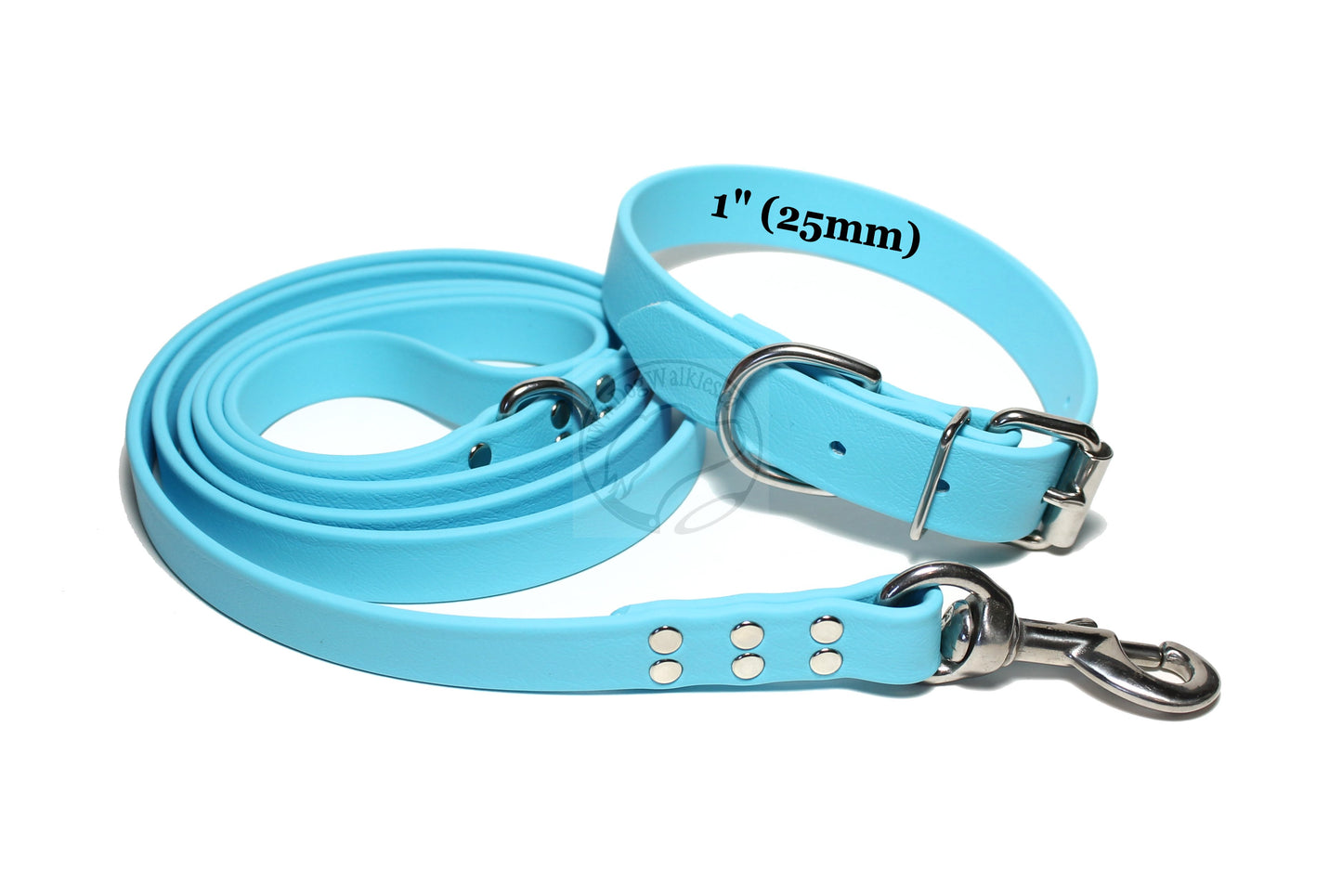 Frozen Blue Biothane Large Dog Leash