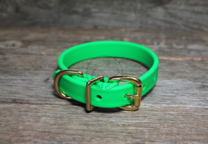 Neon Apple Green Biothane Dog Collar - 5/8"(16mm) wide