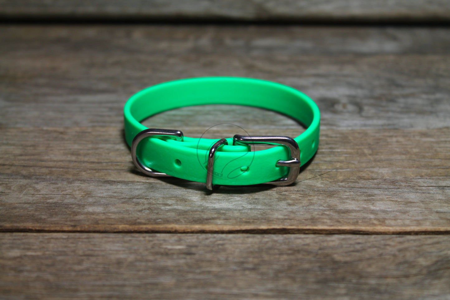 Neon Apple Green Biothane Small Dog Collar - 1/2" (12mm) wide