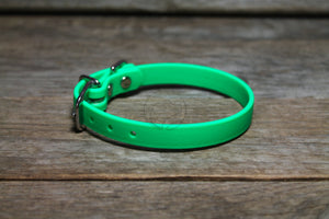 Neon Apple Green Biothane Small Dog Collar - 1/2" (12mm) wide