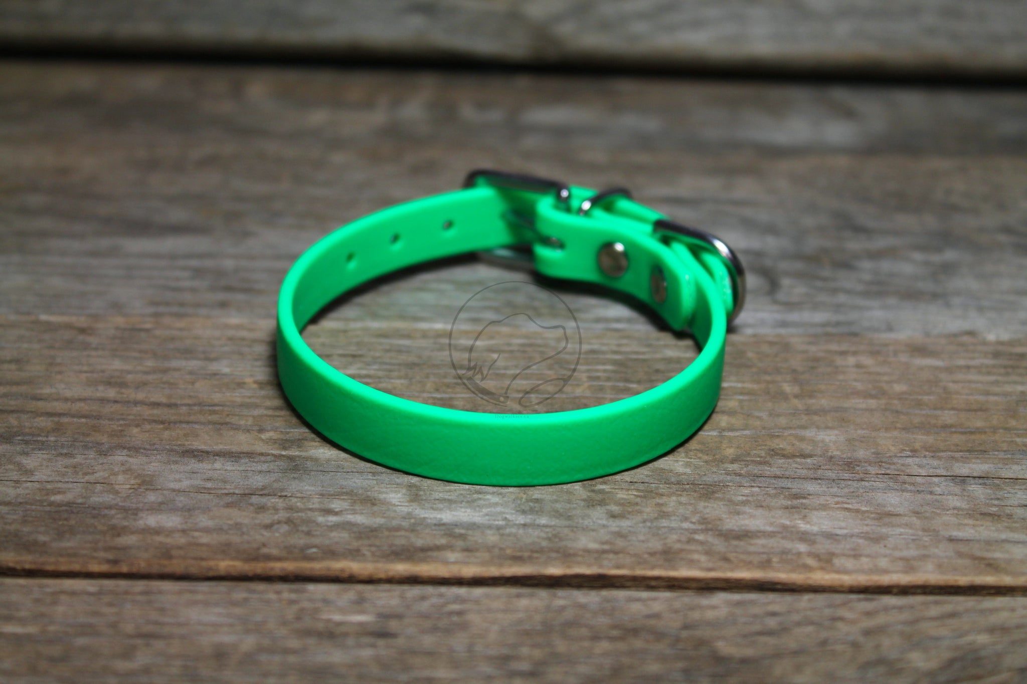 Neon Apple Green Biothane Small Dog Collar - 1/2" (12mm) wide