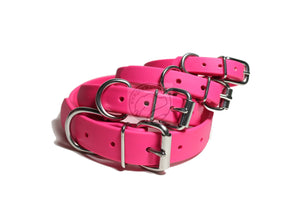 Fuchsia Pink Biothane Dog Collar - 1 inch (25mm) wide