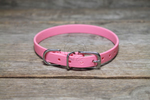 Bubblegum Pink Biothane Small Dog Collar - 1/2" (12mm) wide