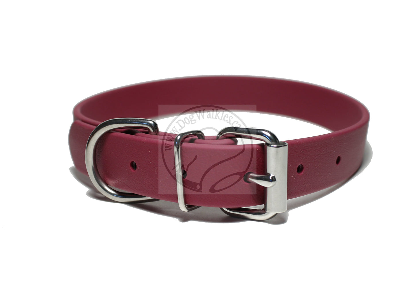 Wine Merlot Biothane Dog Collar - 1 inch (25mm) wide