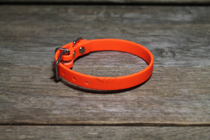 Neon Blaze Orange Biothane Small Dog Collar - 1/2" (12mm) wide