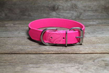 Fuchsia Pink Biothane Dog Collar - 1 inch (25mm) wide