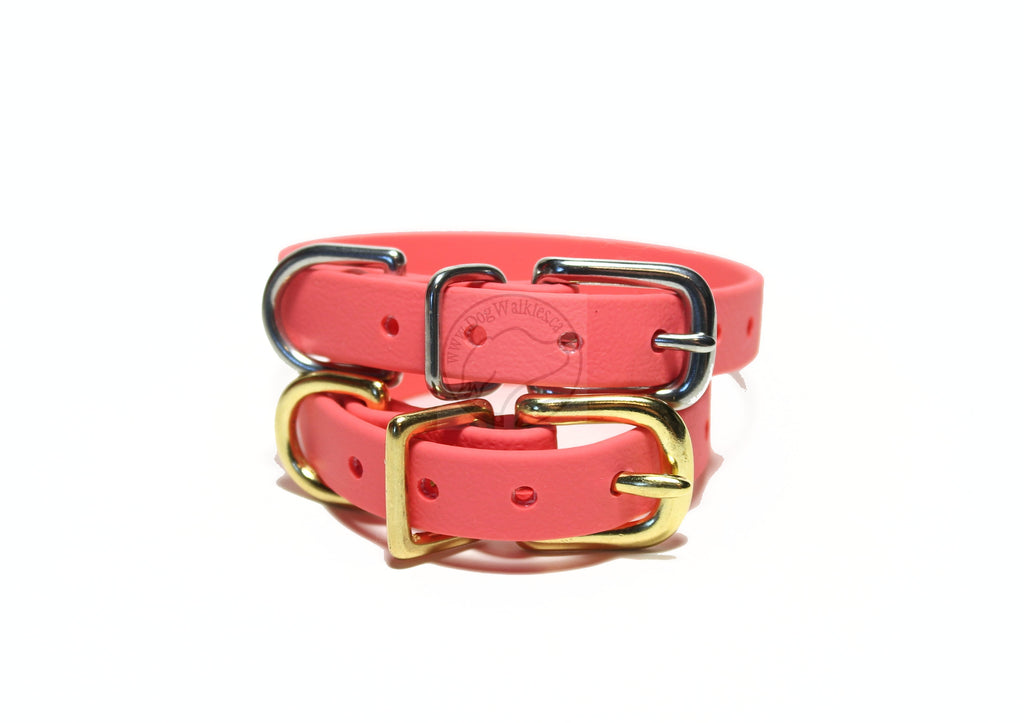 Peach Coral Biothane Small Dog Collar - 1/2" (12mm) wide