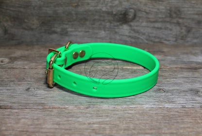 Neon Apple Green Biothane Dog Collar - 3/4" (20mm) wide