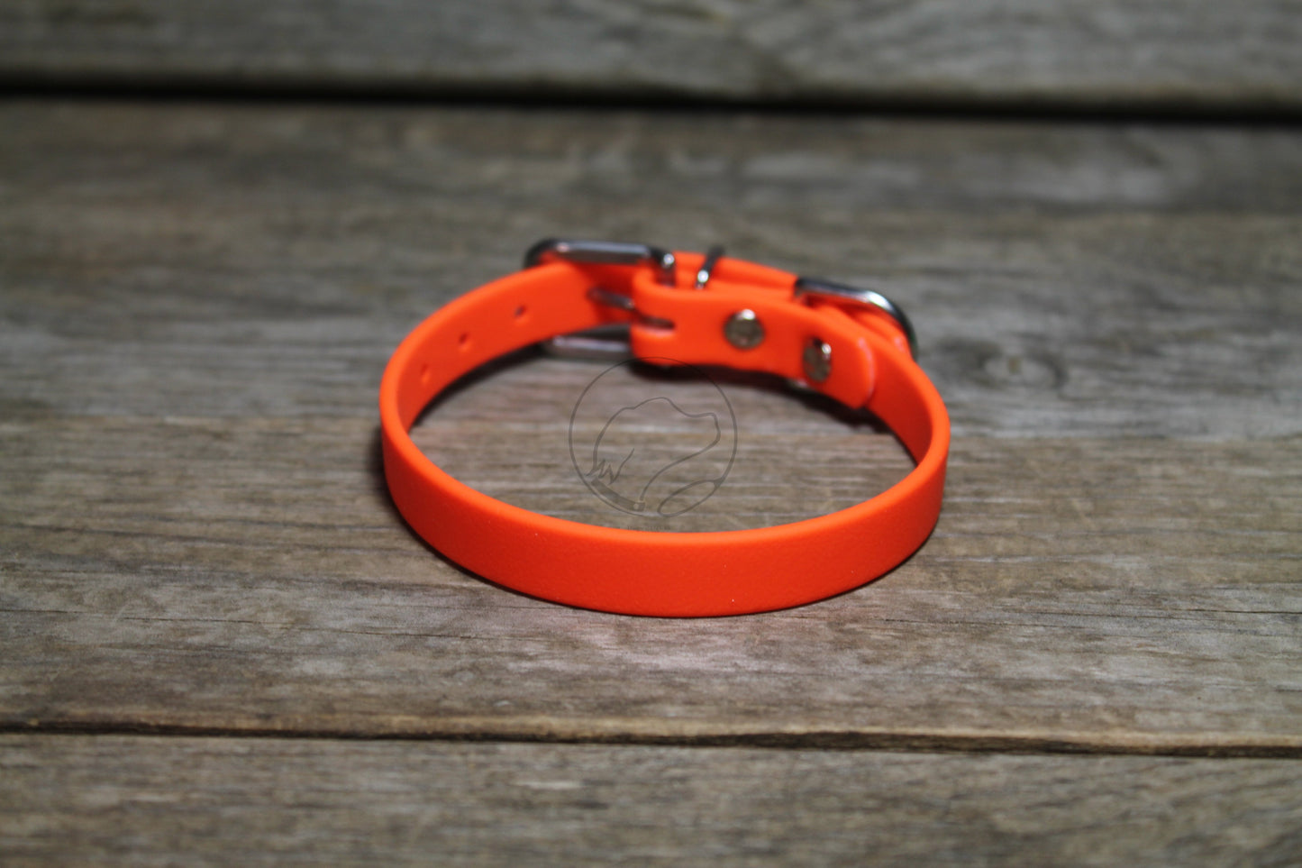 Neon Blaze Orange Biothane Small Dog Collar - 1/2" (12mm) wide