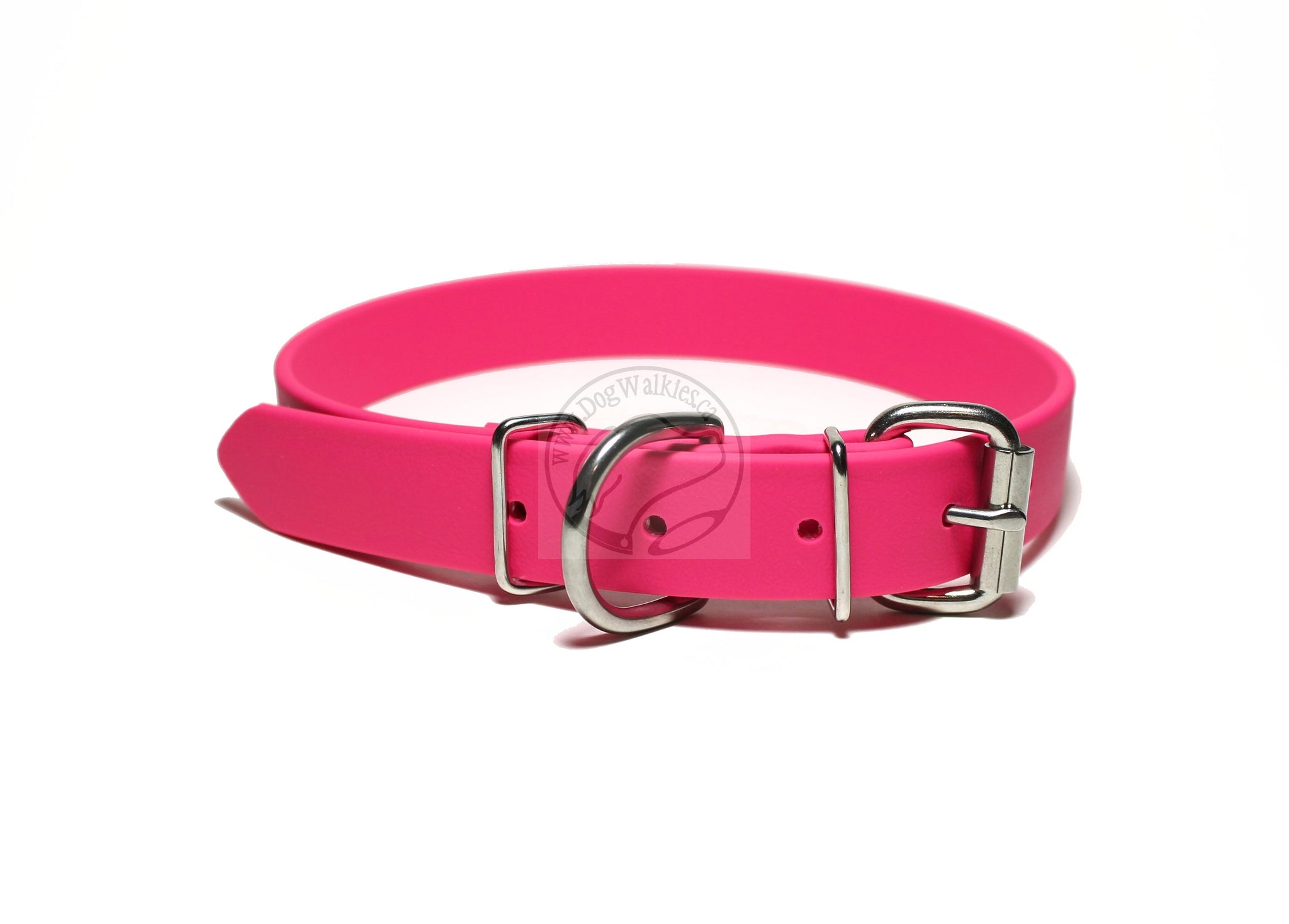 Fuchsia Pink Biothane Dog Collar - 1 inch (25mm) wide