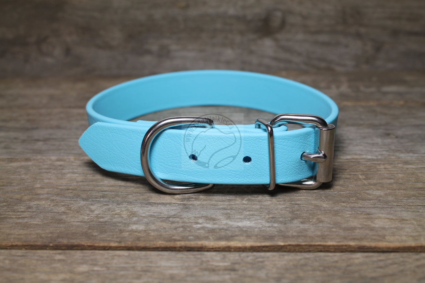 Frozen Blue Biothane Dog Collar - 1 inch (25mm) wide