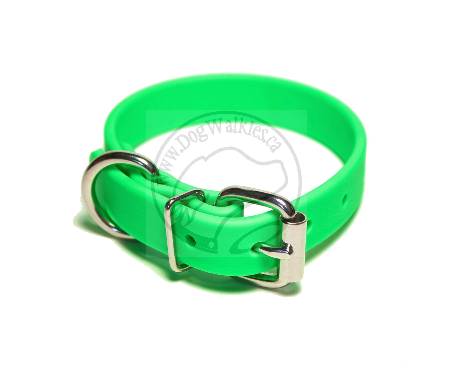 Neon Apple Green Biothane Dog Collar - 3/4" (20mm) wide