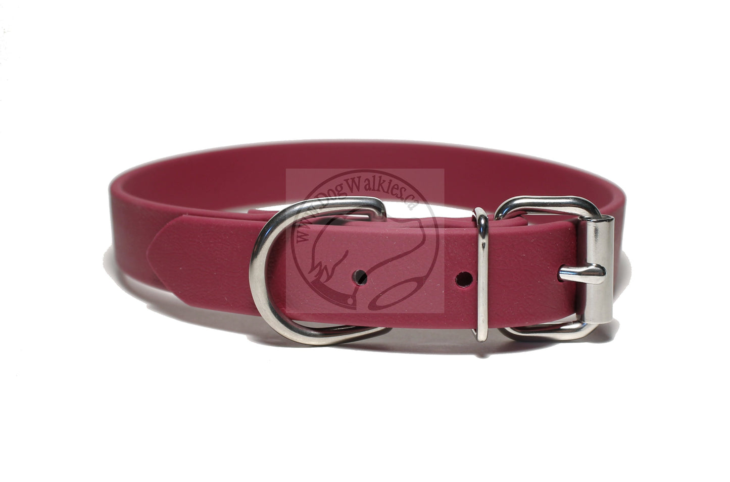 Wine Merlot Biothane Dog Collar - 1 inch (25mm) wide