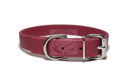 Wine Merlot Biothane Dog Collar - 1 inch (25mm) wide