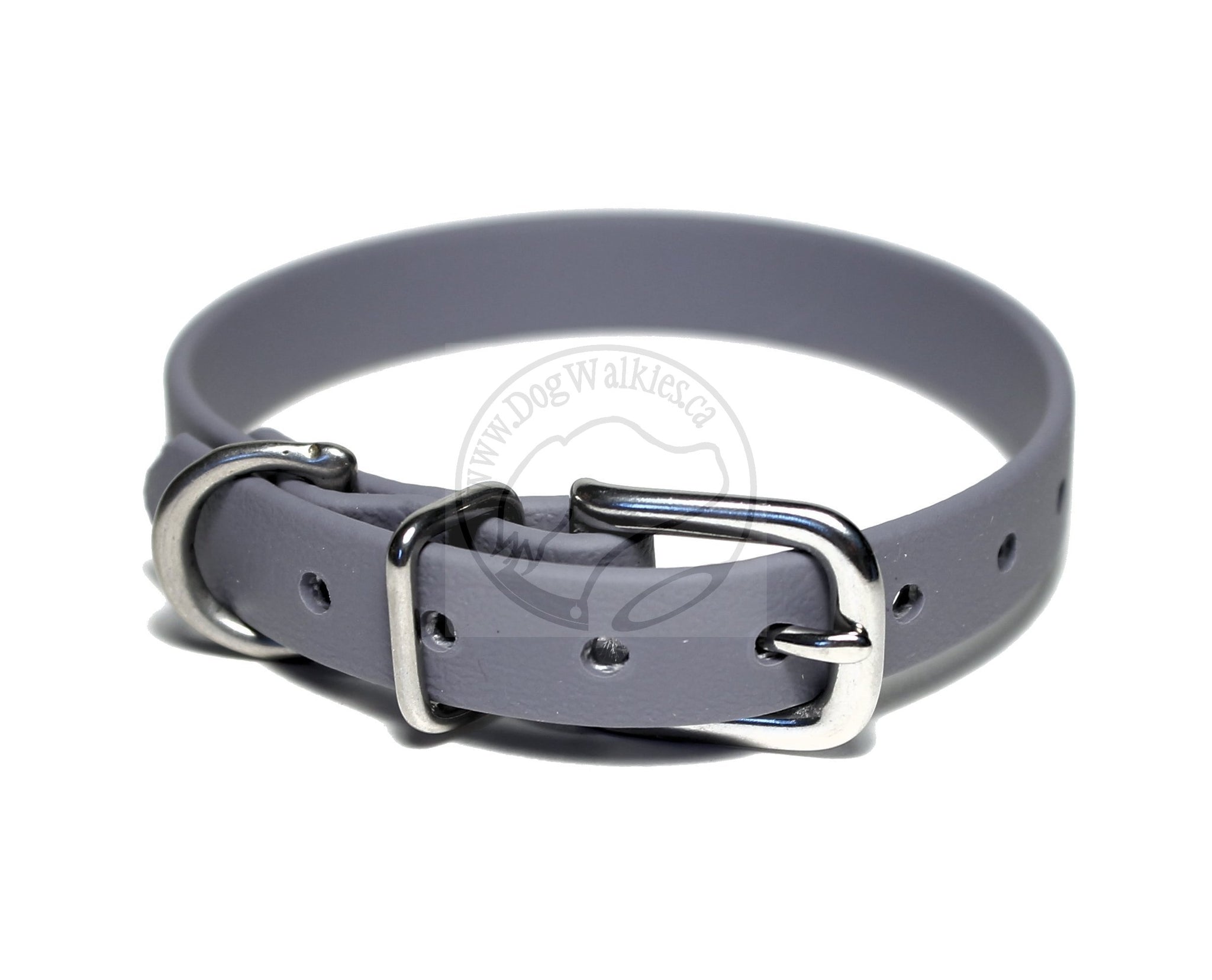 Stormy Gray or Grey Biothane Small Dog Collar - 1/2" (12mm) wide