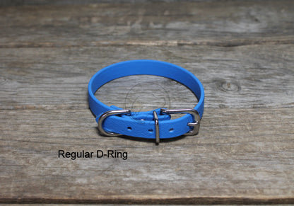 Caribbean Blue Biothane Small Dog Collar - 1/2" (12mm) wide