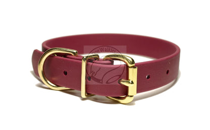 Wine Merlot Biothane Dog Collar - 1 inch (25mm) wide