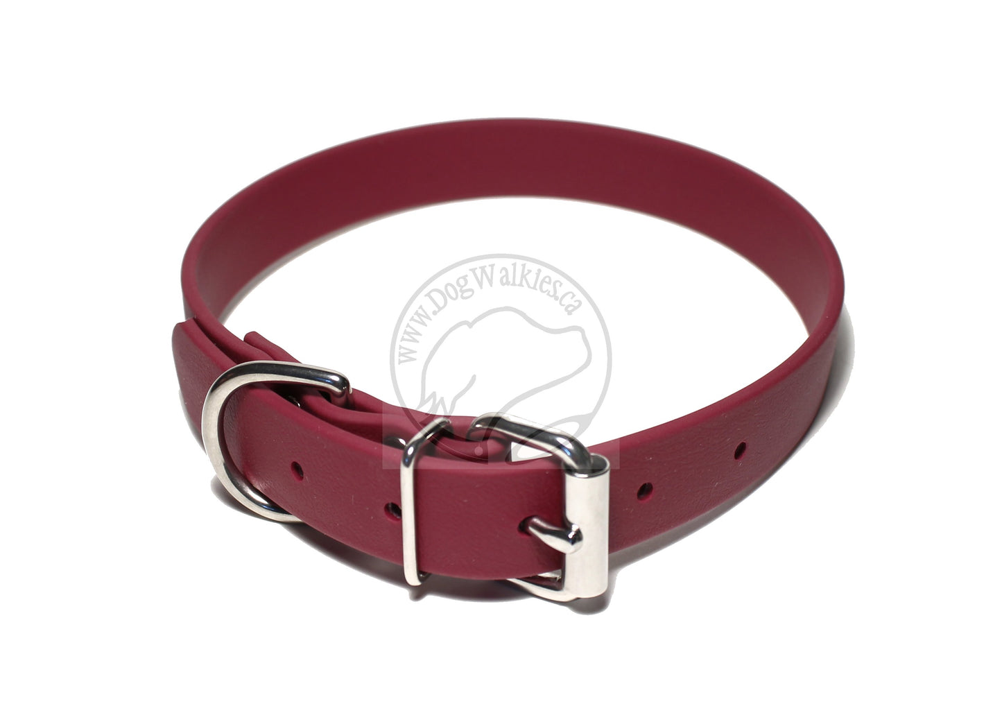Wine Merlot Biothane Dog Collar - 1 inch (25mm) wide