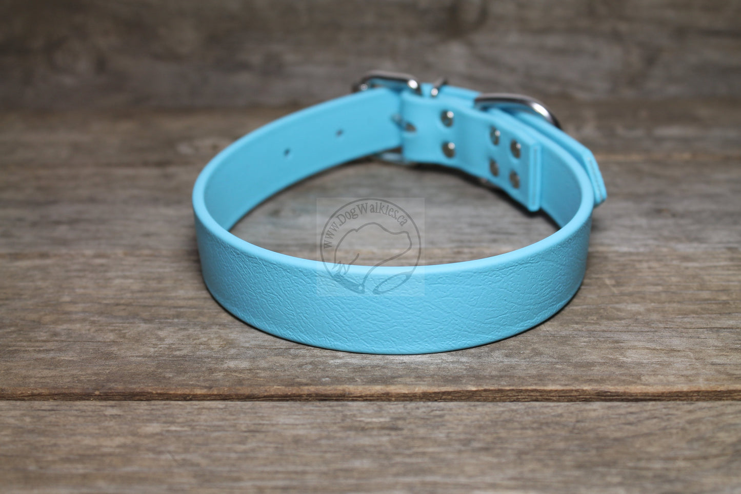 Frozen Blue Biothane Dog Collar - 1 inch (25mm) wide