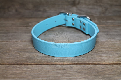 Frozen Blue Biothane Dog Collar - 1 inch (25mm) wide