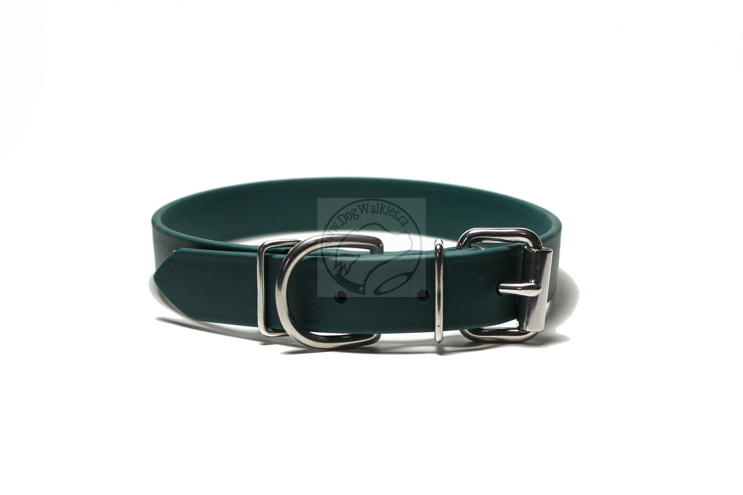 Pine Green Biothane Dog Collar - 1 inch (25mm) wide