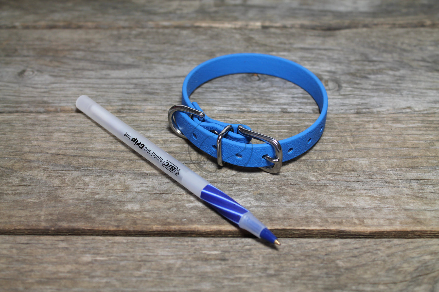 Caribbean Blue Biothane Small Dog Collar - 1/2" (12mm) wide