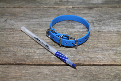 Caribbean Blue Biothane Small Dog Collar - 1/2" (12mm) wide