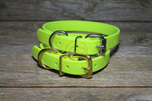 Neon Yellow Biothane Dog Collar - 3/4" (20mm) wide