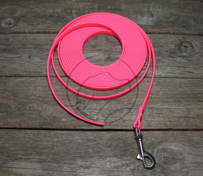 Lighter Weight Waterproof Tracking Recall Long Line - leash for smaller dog or cats - 3/8" (9mm) Biothane