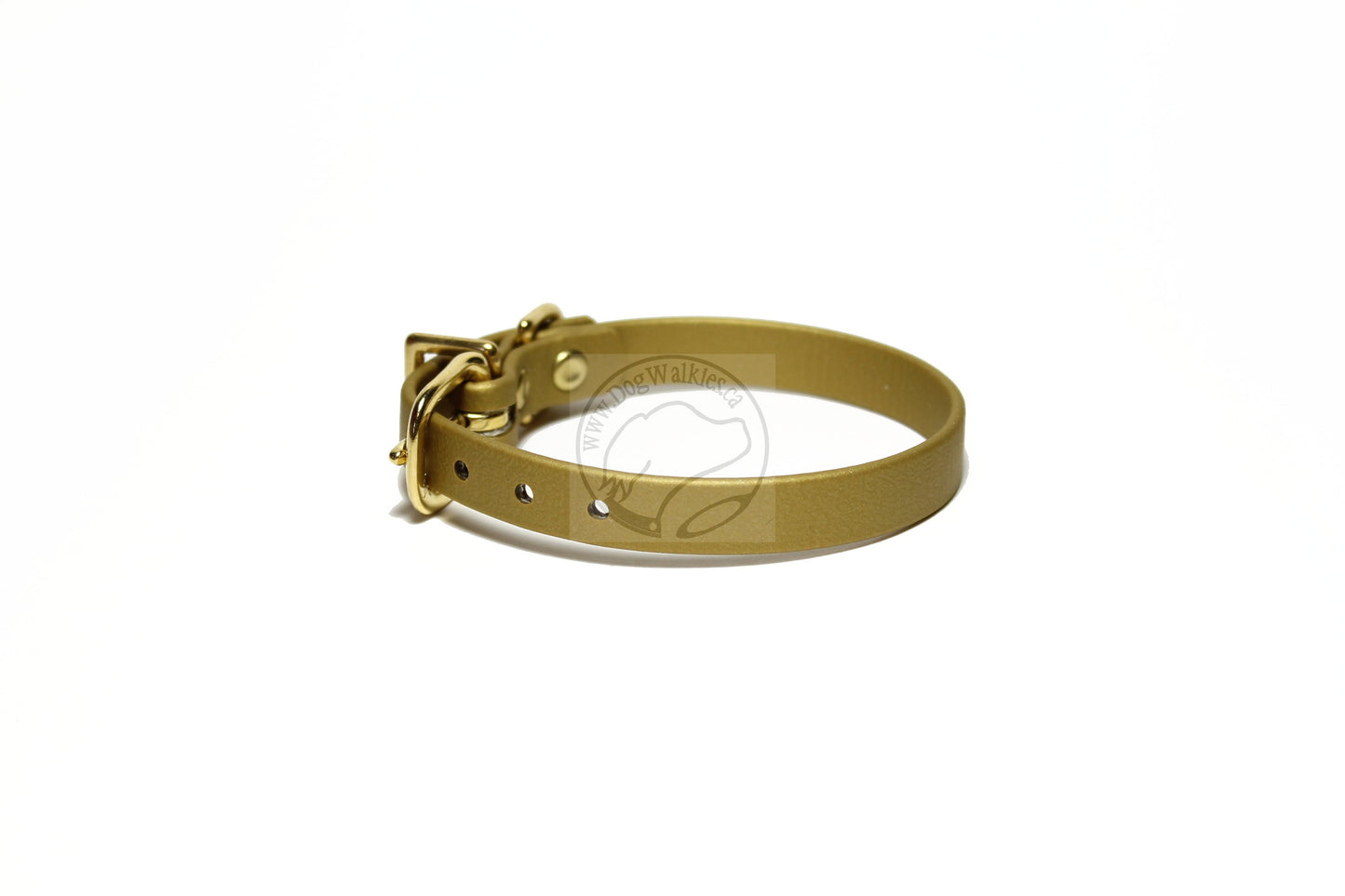 Gold Biothane Small Dog Collar - 1/2" (12mm) wide