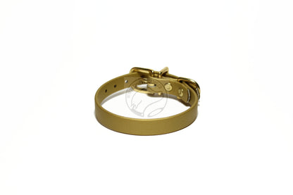 Gold Biothane Small Dog Collar - 1/2" (12mm) wide