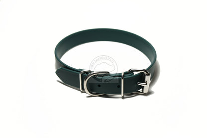 Pine Green Biothane Dog Collar - 1 inch (25mm) wide