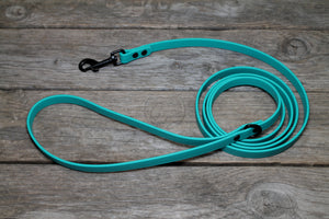 Matte Black Hardware Biothane Dog Leashes - 35 colours - all lengths & widths