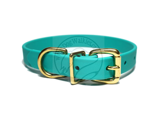 Teal Biothane Dog Collar - 3/4" (20mm) wide