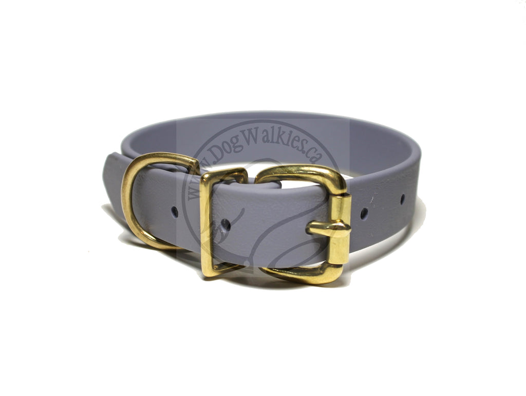Stormy Gray or Grey Biothane Dog Collar - 1 inch (25mm) wide