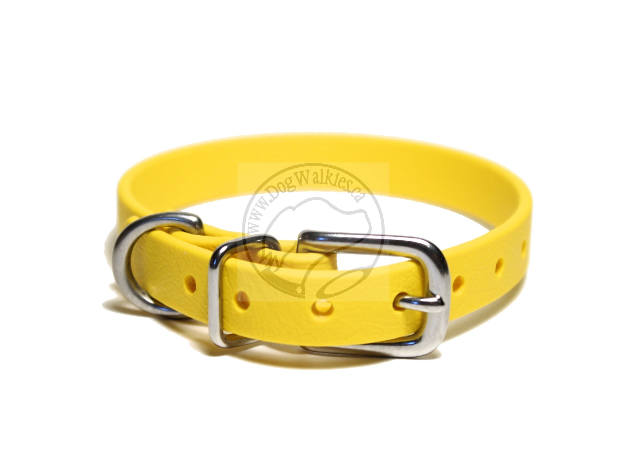Sunflower Yellow Biothane Small Dog Collar - 1/2" (12mm) wide