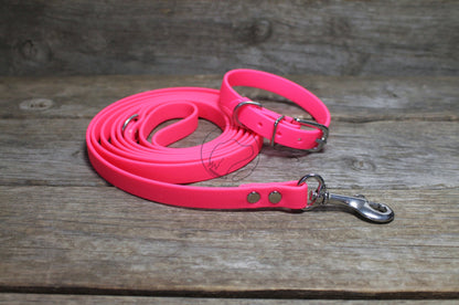 Neon Pink Biothane Small Dog Collar - 1/2" (12mm) wide