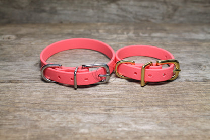 Peach Coral Biothane Small Dog Collar - 1/2" (12mm) wide