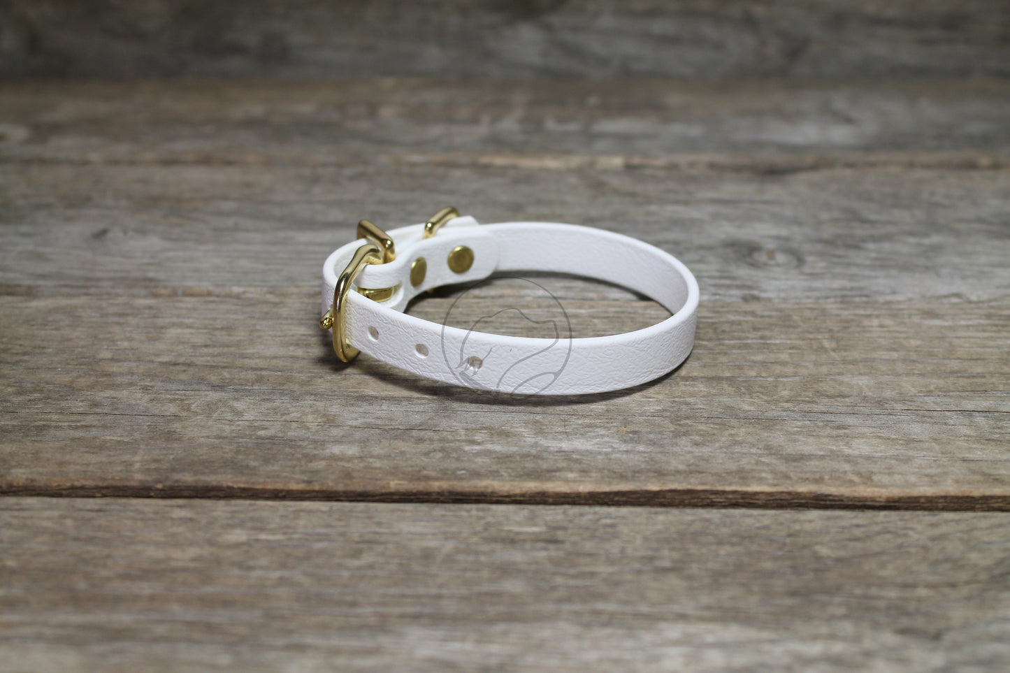 Snow White Biothane Small Dog Collar - 1/2" (12mm) wide