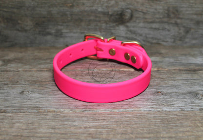 Neon Pink Biothane Dog Collar - 3/4" (20mm) wide