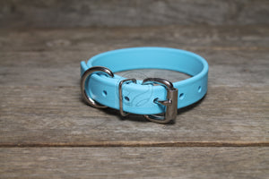 Frozen Blue Biothane Dog Collar - 3/4" (20mm) wide