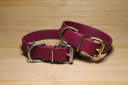 Wine Merlot Biothane Dog Collar - 1 inch (25mm) wide