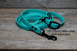 Matte Black Hardware Biothane Dog Collar - 35 colours - all sizes & widths