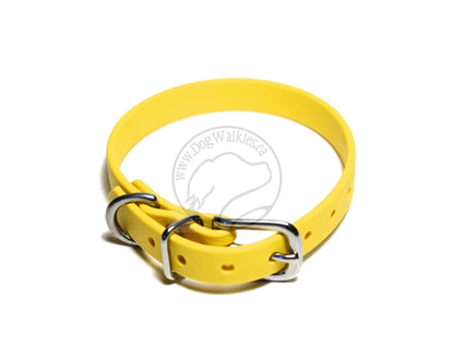 Sunflower Yellow Biothane Small Dog Collar - 1/2" (12mm) wide