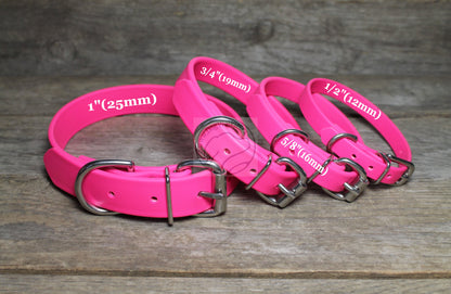 Fuchsia Pink Biothane Dog Collar - 5/8"(16mm) wide