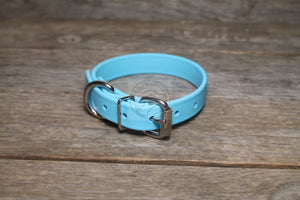 Frozen Blue Biothane Dog Collar - 3/4" (20mm) wide