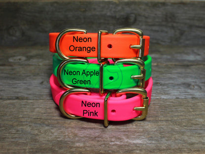 Neon Apple Green Biothane Dog Collar - 3/4" (20mm) wide